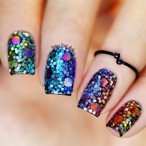 Bright Cute Nail Designs with Glitter Picture 1