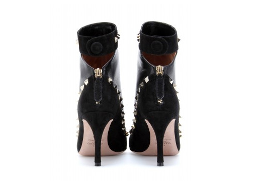 valentino rockstud bootie boots shoes fall 2012 black leather