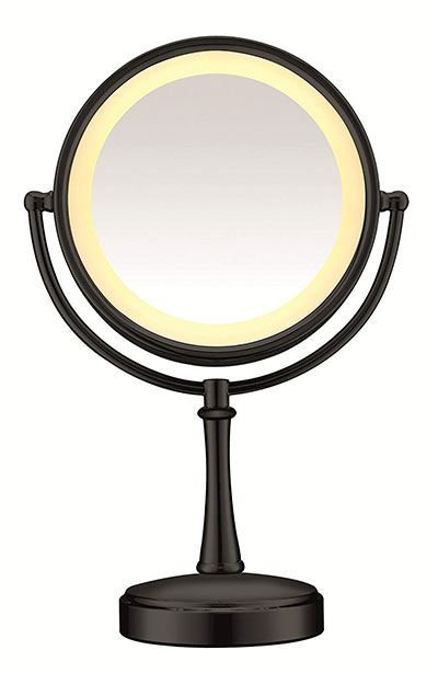 Best Makeup Mirrors with Lights: Conair 3-Way Touch Control Double-Sided Lighted Makeup Mirror