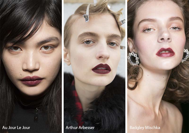 Fall/ Winter 2017-2018 Makeup Trends: Maroon Lips with Soft Eye Makeup