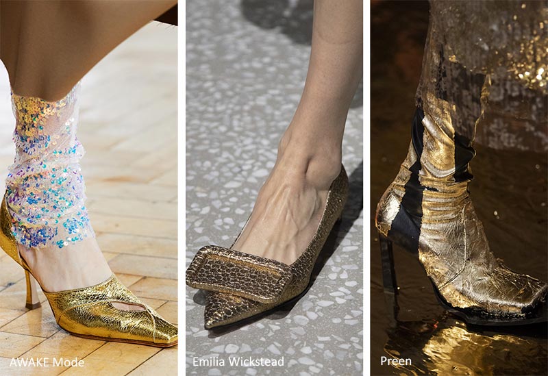 Fall/ Winter 2020-2021 Shoe Trends: Gold Shoes & Boots