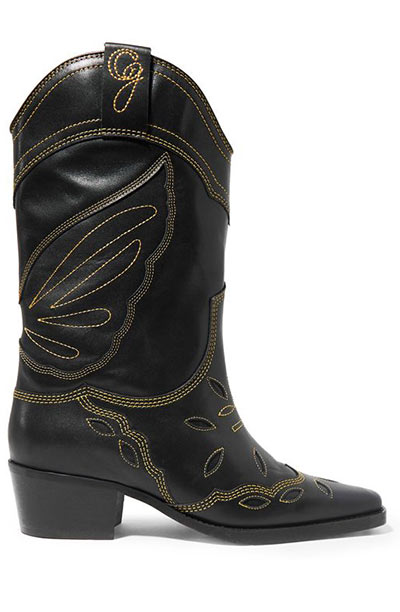Best Cowboy Boots for Women: Ganni Western Boots