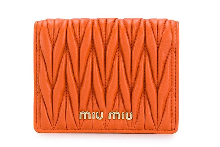 Best Designer Wallets & Coin Purses: Miu Miu Metalasse Leather Wallet
