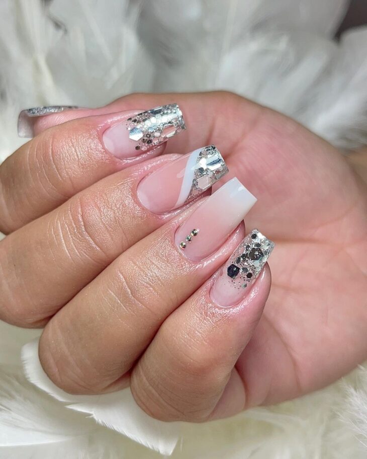 glitter encapsulated nails